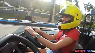 amateur thai girlfriend teen fun at go karts and gets fucked afterwards