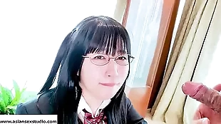 asian cosplay girl sucks off her stepdad