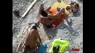 two couples caught fucking at the beach