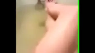 horny girl teasing in the bath tube