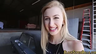 blonde slut black balled